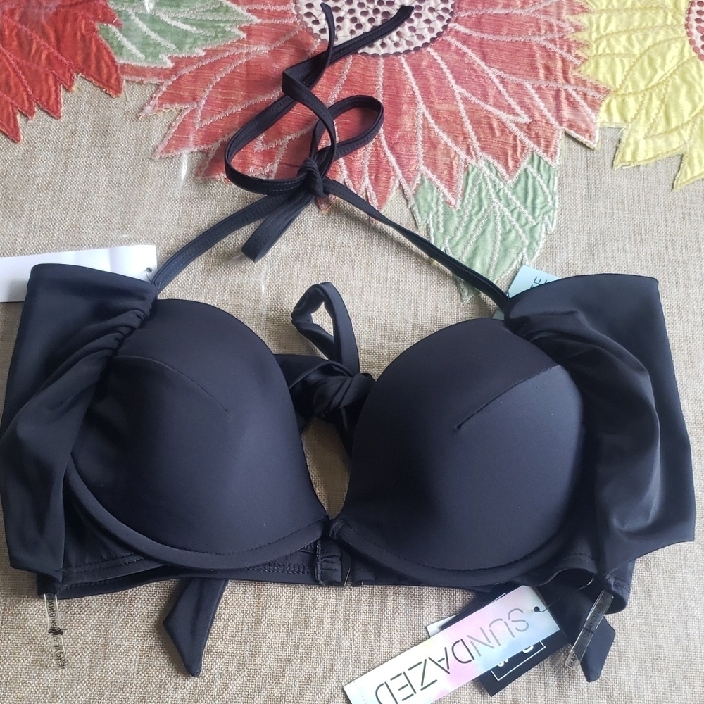 Sundazed Black Multiway  Bikini Top New Size 36D